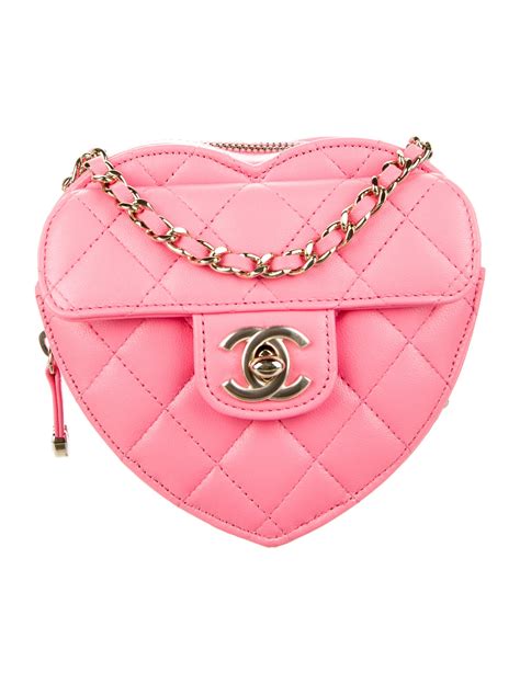 chanel mini heart chain|chanel in love heart bag.